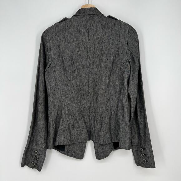 Vince Linen Blend Jacket Womens Size 6 Gray One Button Notch Lapel Collar Blazer - Picture 2 of 11